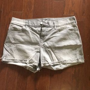 Light grey denim jean boyfriend shorts size 14